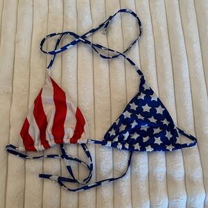red white blue bikini top size medium